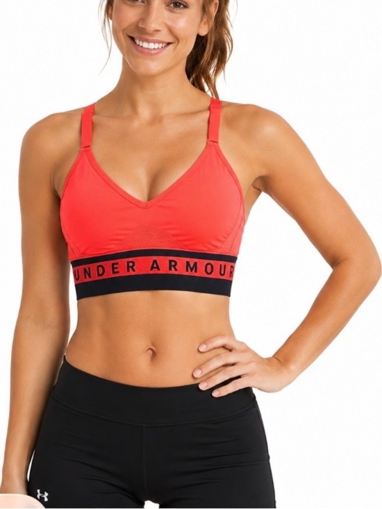 Under Armour Other - Neon Hot Pink and Black Under Armour Low Impact Seamless Longline Sports Bra XS